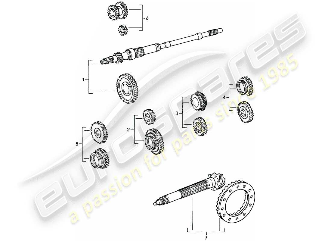 Porsche 911 (1988) GEAR WHEEL SETS - 5-SPEED Part Diagram