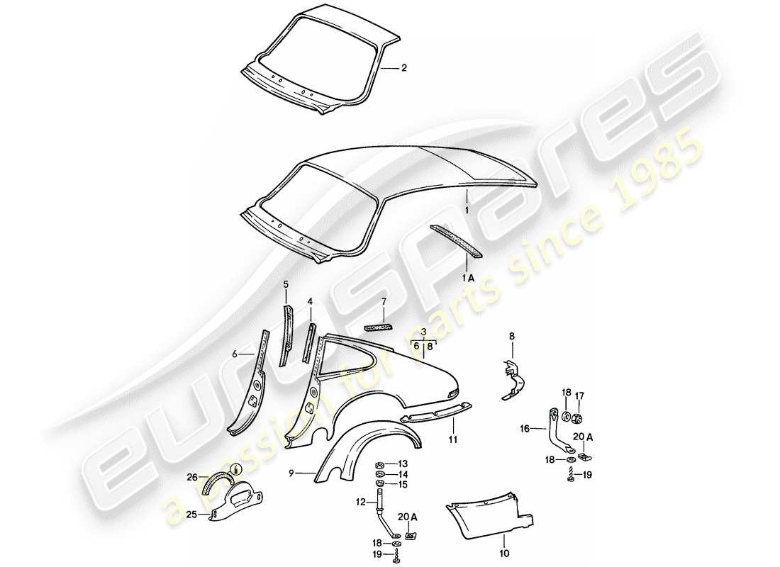 Porsche 911 (1988) EXTERIOR PANELLING - TO FIT USE WORKSHOP MATERIAL Part Diagram