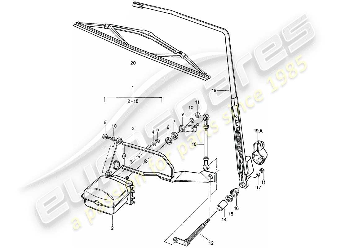 Porsche 911 (1988) REAR WINDOW WIPER Part Diagram