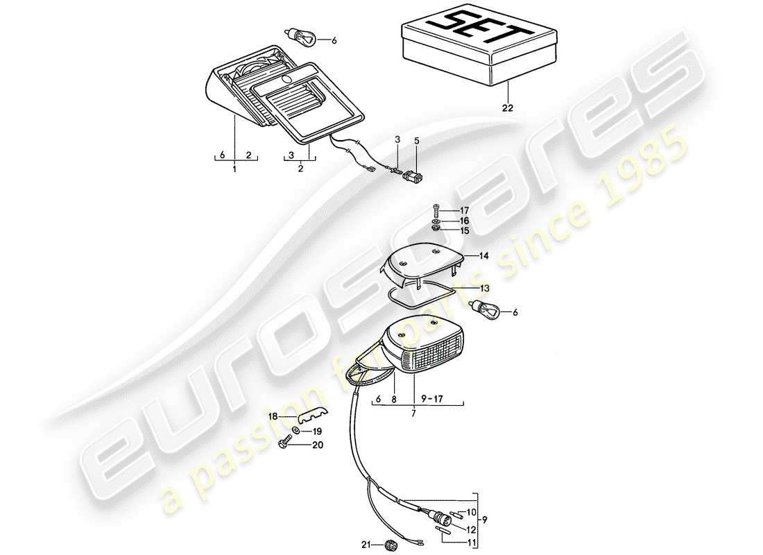 Porsche 911 (1988) ADDITIONAL BRAKE LIGHT Part Diagram