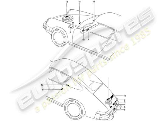 a part diagram from the Porsche 911 (1988) parts catalogue