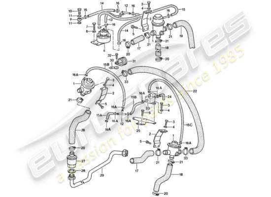 a part diagram from the Porsche 911 (1988) parts catalogue