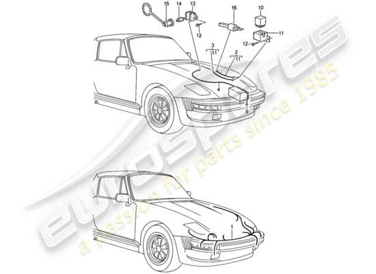 a part diagram from the Porsche 911 (1988) parts catalogue