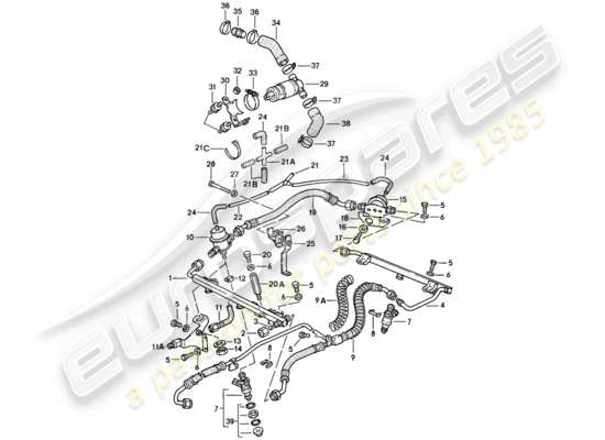 a part diagram from the Porsche 911 (1989) parts catalogue