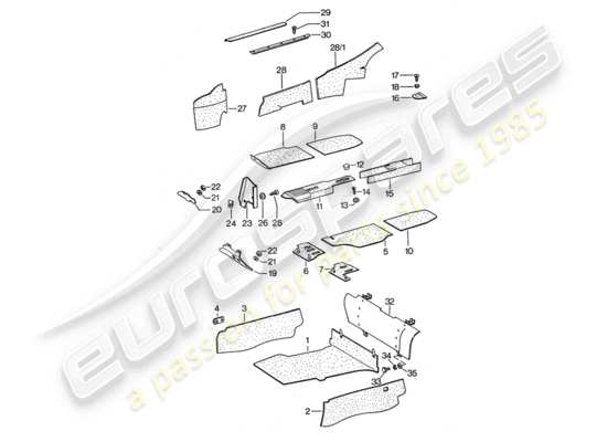 a part diagram from the Porsche 911 Turbo (1975) parts catalogue