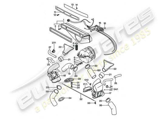 a part diagram from the Porsche 911 Turbo parts catalogue