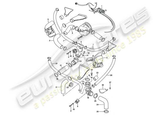 a part diagram from the Porsche 911 Turbo parts catalogue