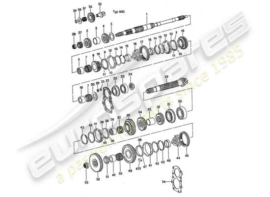 a part diagram from the Porsche 911 Turbo parts catalogue