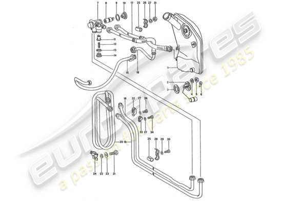 a part diagram from the Porsche 911 Turbo parts catalogue