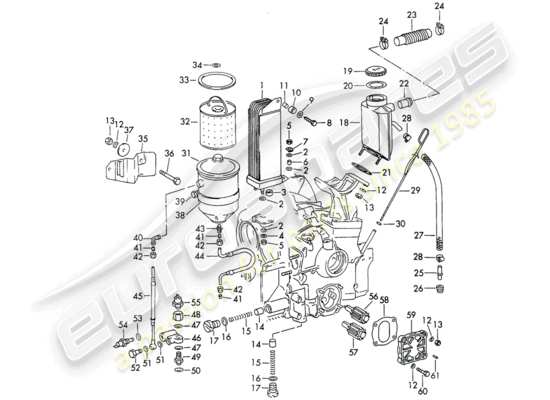 a part diagram from the Porsche 911/912 parts catalogue