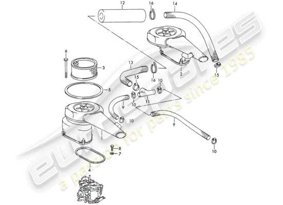 a part diagram from the Porsche 911/912 parts catalogue