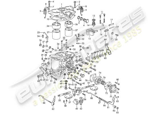 a part diagram from the Porsche 911/912 parts catalogue