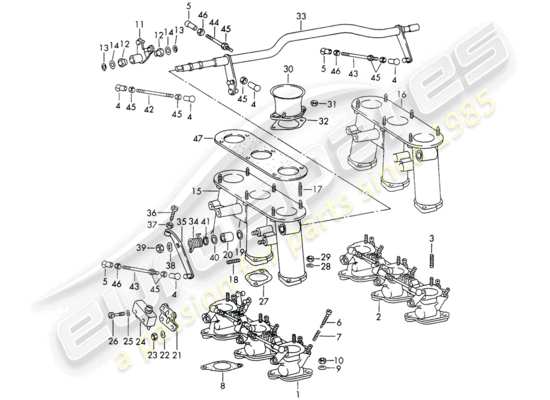 a part diagram from the Porsche 911/912 parts catalogue