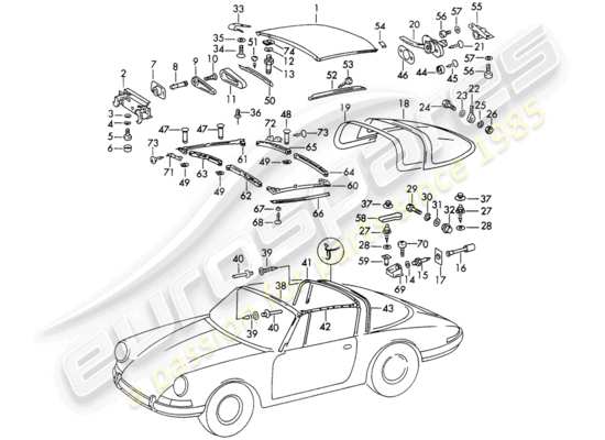 a part diagram from the Porsche 911/912 (1965) parts catalogue