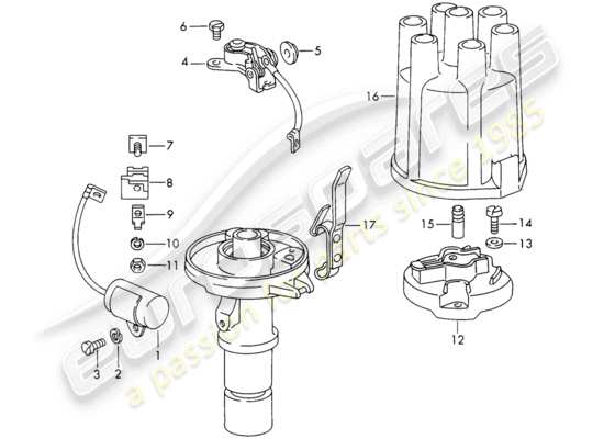 a part diagram from the Porsche 911/912 parts catalogue