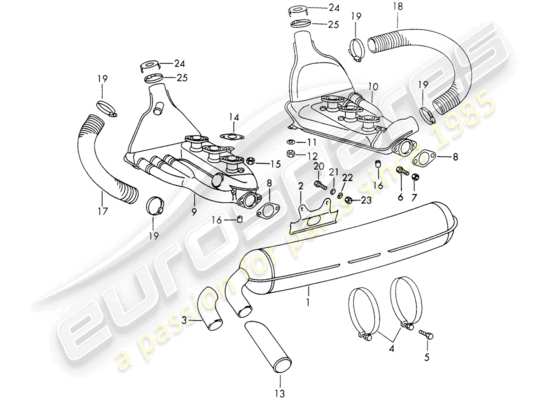 a part diagram from the Porsche 911/912 parts catalogue