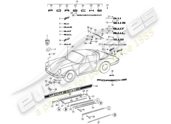 a part diagram from the Porsche 911/912 (1966) parts catalogue