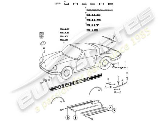a part diagram from the Porsche 911/912 (1967) parts catalogue