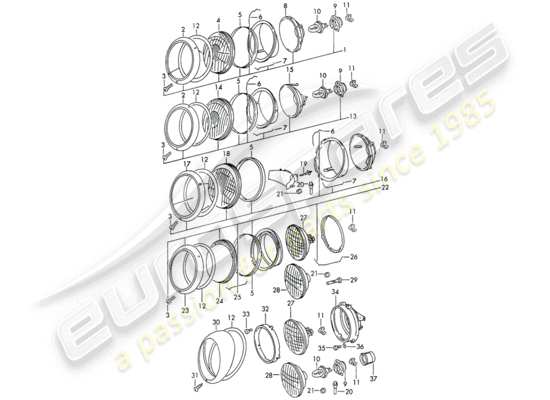 a part diagram from the Porsche 911/912 parts catalogue