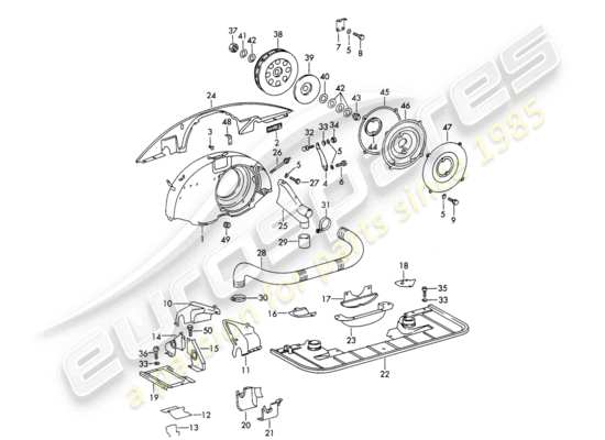 a part diagram from the Porsche 911/912 parts catalogue