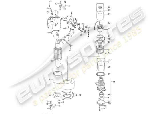 a part diagram from the Porsche 911/912 parts catalogue