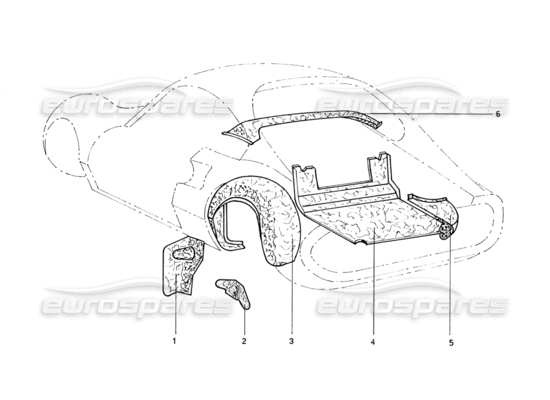 a part diagram from the Ferrari 206 GT Dino (Coachwork) parts catalogue