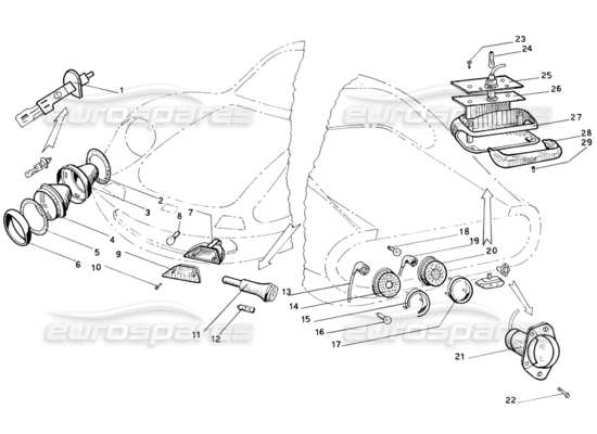 a part diagram from the Ferrari 206 GT Dino (Coachwork) parts catalogue