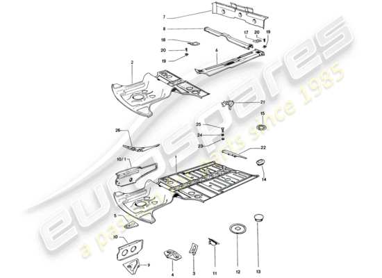 a part diagram from the Porsche 914 (1970) parts catalogue