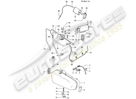 a part diagram from the Porsche 914 parts catalogue