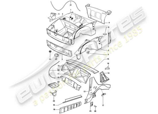 a part diagram from the Porsche 914 (1972) parts catalogue