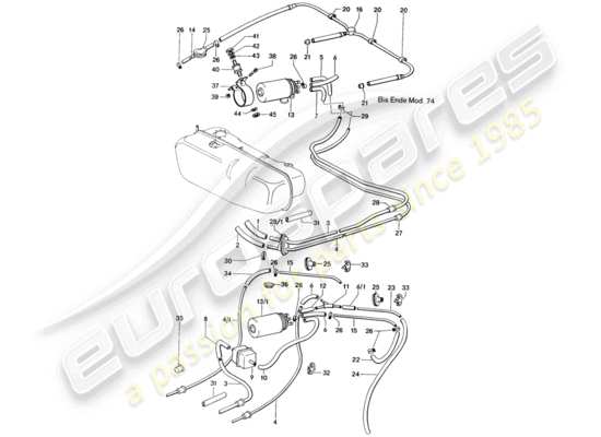 a part diagram from the Porsche 914 parts catalogue