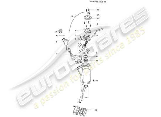 a part diagram from the Porsche 914 (1974) parts catalogue