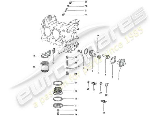 a part diagram from the Porsche 914 (1975) parts catalogue