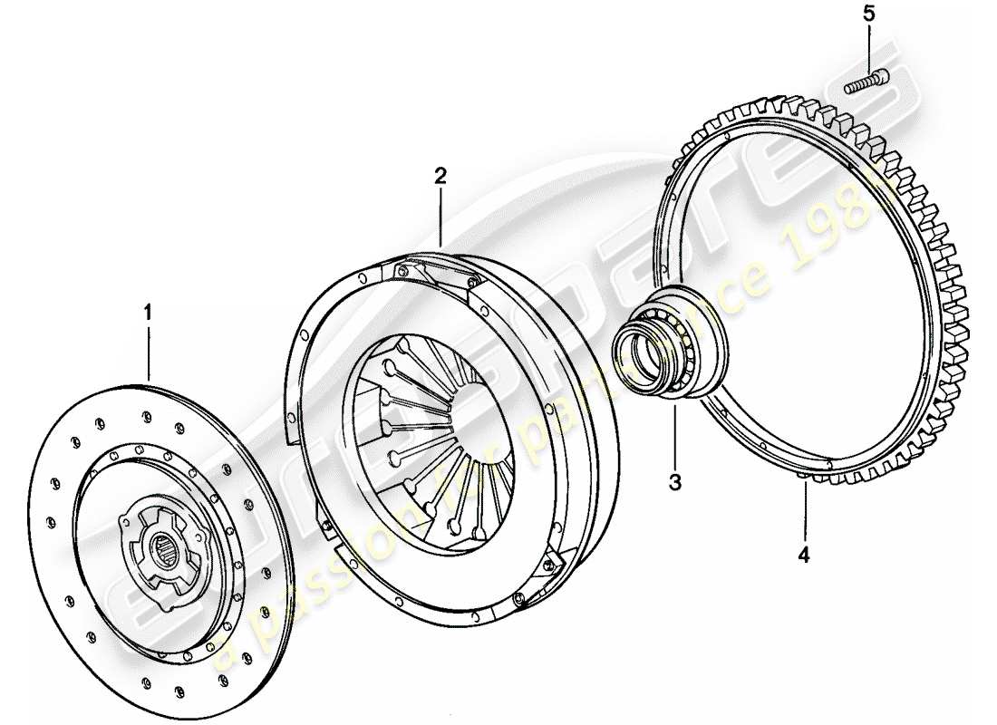 Porsche 924 (1976) clutch Part Diagram