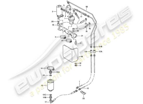 a part diagram from the Porsche 924 (1976) parts catalogue