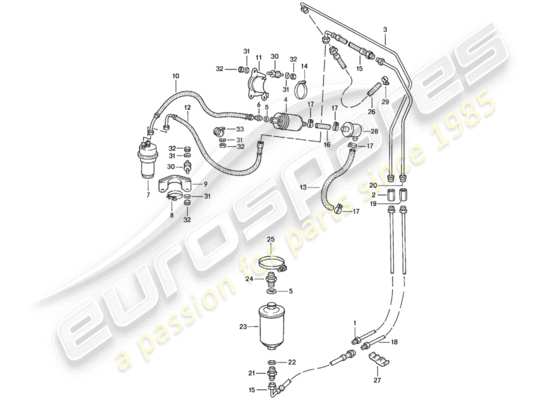 a part diagram from the Porsche 924 parts catalogue