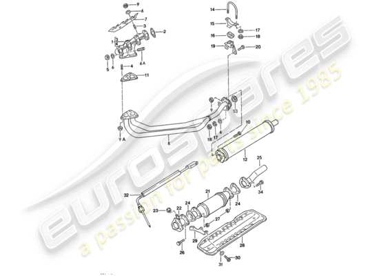 a part diagram from the Porsche 924 parts catalogue