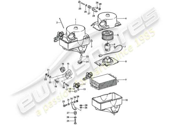 a part diagram from the Porsche 924 parts catalogue