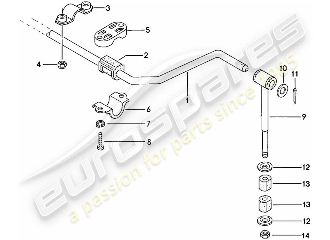 Porsche 924 (1977) stabilizer Part Diagram