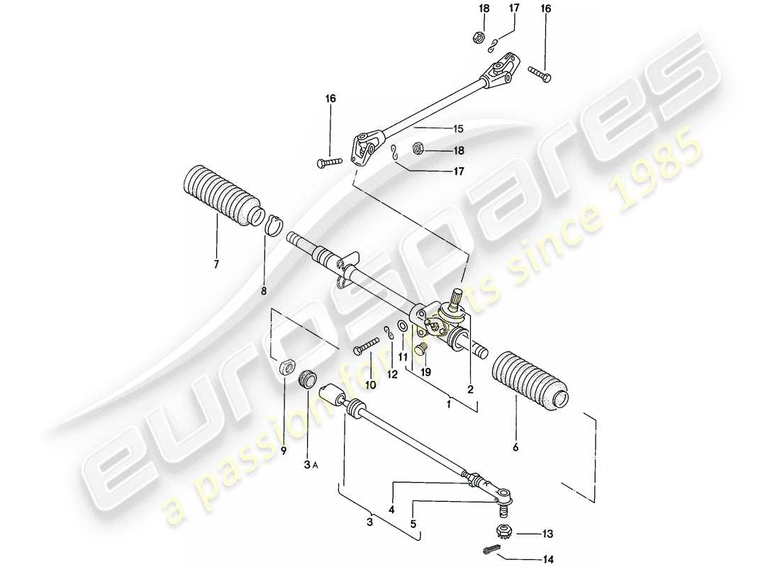 Porsche 924 (1977) STEERING GEAR - STEERING TRACK ROD Part Diagram