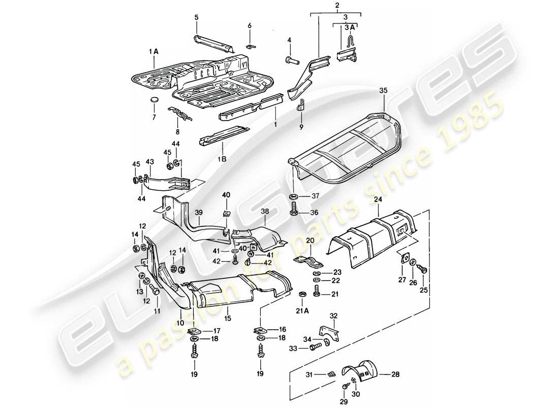 Porsche 924 (1977) SIDE MEMBER - SHIELD Part Diagram