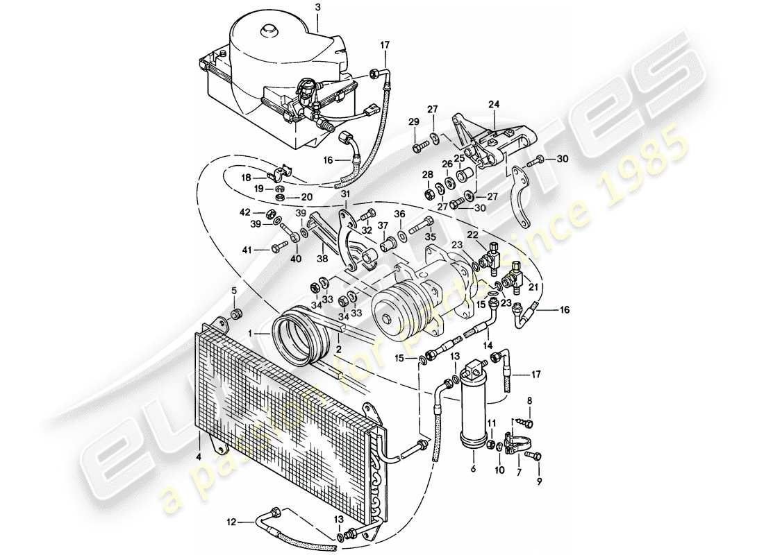 Porsche 924 (1977) AIR CONDITIONER - - D >> - MJ 1978 Part Diagram