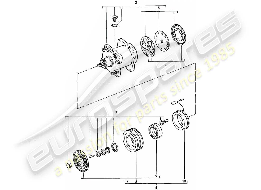 Porsche 924 (1977) COMPRESSOR - D >> - MJ 1978 Part Diagram