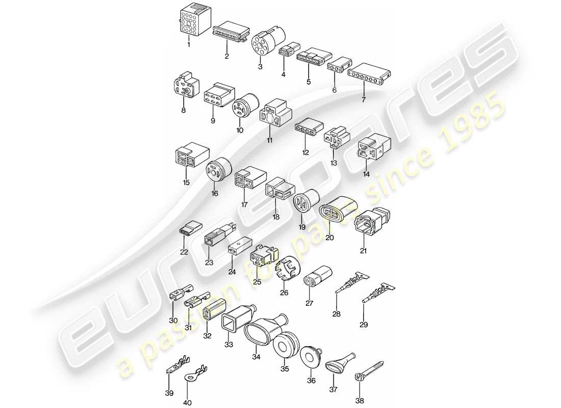 Porsche 924 (1977) PUSH-ON CONNECTOR Part Diagram