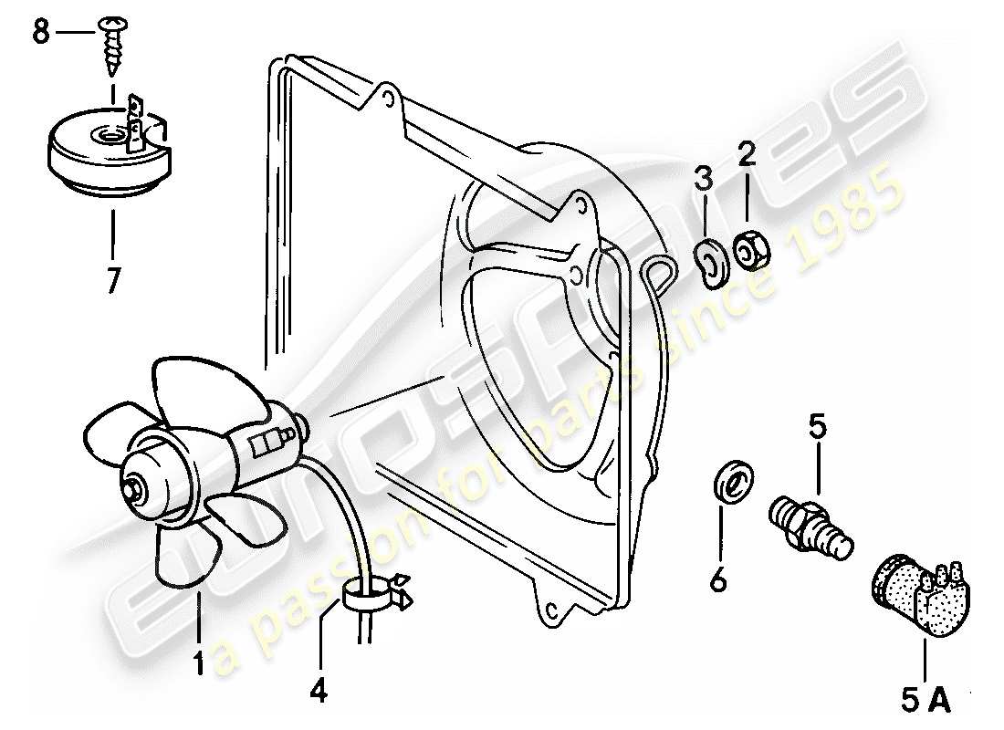 Porsche 924 (1977) ELECTRIC FAN Part Diagram