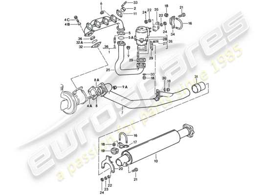 a part diagram from the Porsche 924 parts catalogue