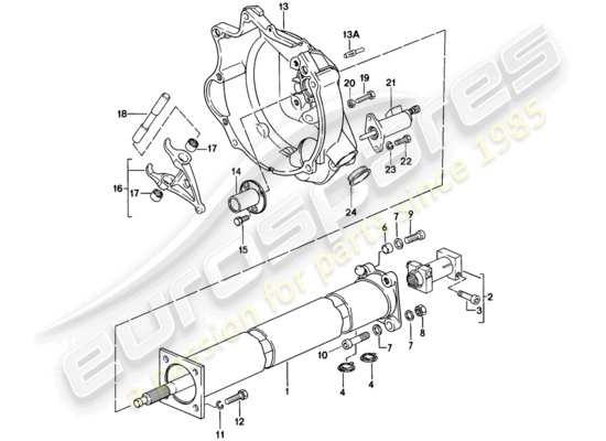 a part diagram from the Porsche 924 (1977) parts catalogue