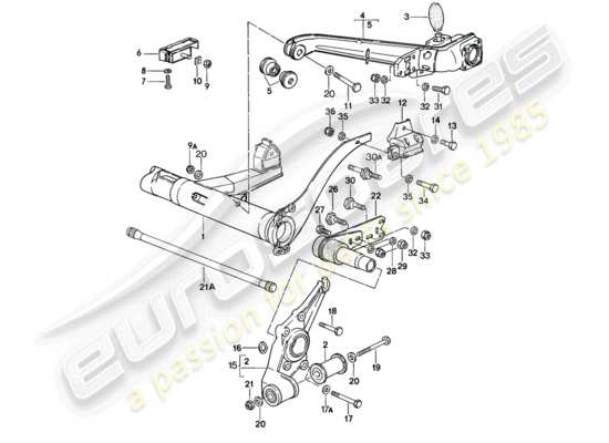 a part diagram from the Porsche 924 (1977) parts catalogue