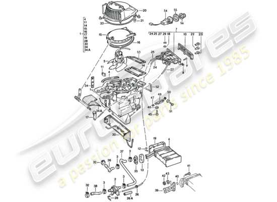 a part diagram from the Porsche 924 (1977) parts catalogue