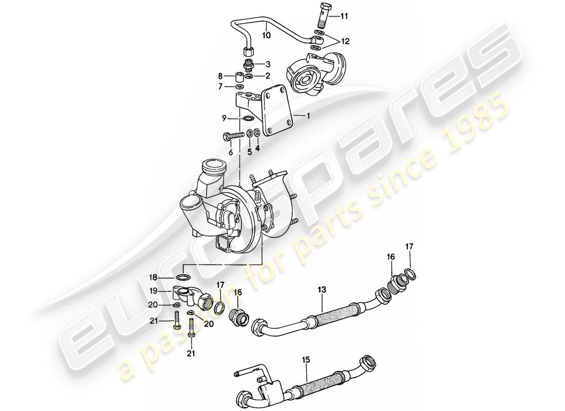 Porsche 924 (1978) ENGINE LUBRICATION - EXHAUST GAS TURBOCHARGER Part Diagram